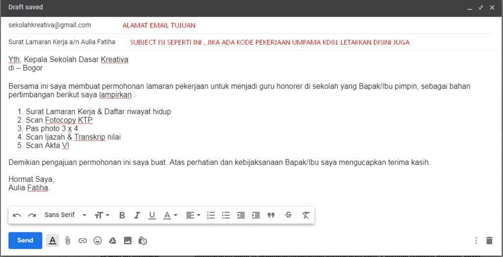Cara melamar kerja via email